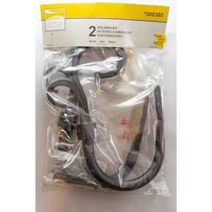 Style Selections #300380 Black Curtain Holdbacks NIB Victorian Window Hardware